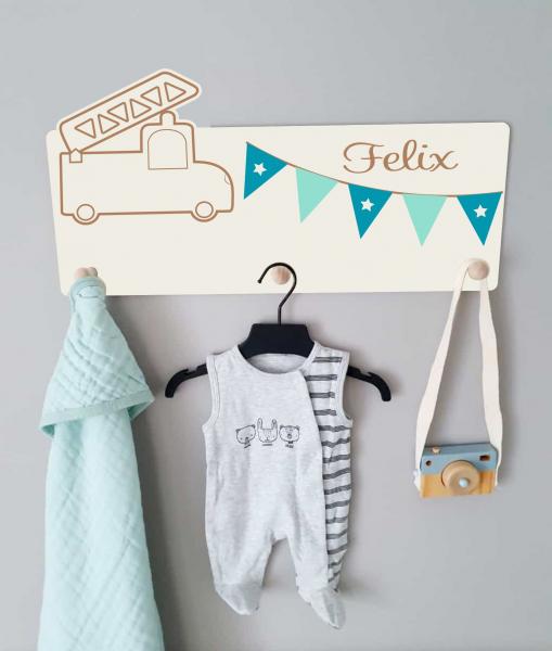 Kindergarderobe mit Name | Feuerwehr Kindergarderobe mit Name | Feuerwehr